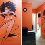 Chica en la pared