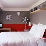 Papel pintado rojo-gris