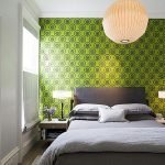 Textura verde en las paredes de la habitación