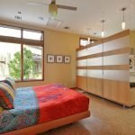 Zonificación del dormitorio y sala de estar.