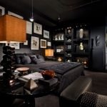 Interior elegante en tonos negros.