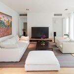 Sala de estar con disposición paralela.