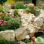 Jardín de rocas con una fuente