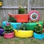 Cama de flores con reloj