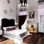 Dormitorio con chimenea