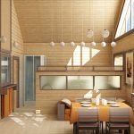 Decoración de la habitación con listones de madera.