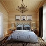 Decoración ligera de un dormitorio de madera.