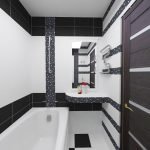 Pequeño baño blanco y negro