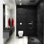 Pared negra en el baño