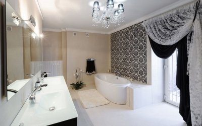 Diseño de un baño blanco y negro + 75 fotos.
