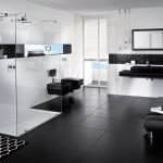 Piso de baño negro