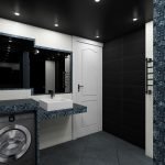 Puerta blanca en un baño oscuro