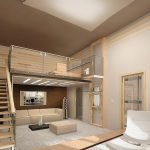 El segundo nivel con un dormitorio encima de la sala de estar.