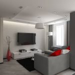 Habitación moderna en el departamento.