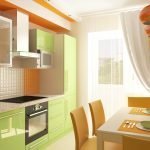 Cocina naranja-verde
