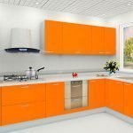 Juego de cocina de esquina naranja