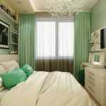 Blanco combinado con verde en el dormitorio