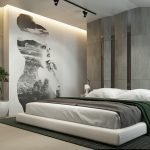 Elegante decoración de pared en el dormitorio