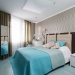 Textil azul en el dormitorio