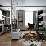 Tabique tallado entre la cocina y la sala de estar