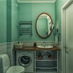 Mini baño con lavadora
