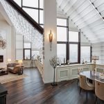 Laminado oscuro en un interior brillante