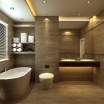Teja de madera en el baño