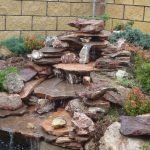 Composición de piedras y plantas.