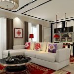 Muebles brillantes en la sala de estar