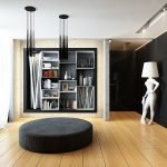 Diseño de sala de estar con libros.