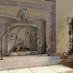 Chimenea decorativa con estuco