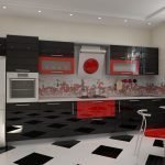 Cuadrados negros sobre un piso blanco