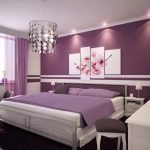 Decoración lila de un dormitorio