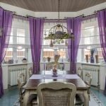 Cortinas de lavanda en el comedor