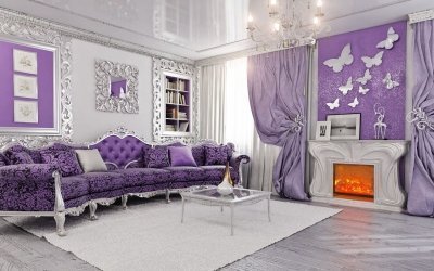 Color lavanda en el interior +50 fotos