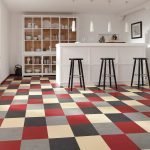 Piso de color en la cocina