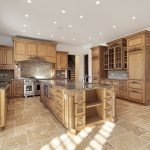 Muebles de madera en la cocina