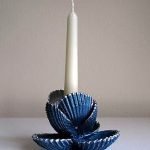 Candelabro de concha azul