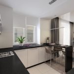 Textil gris en una cocina moderna