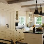 Muebles brillantes en la cocina