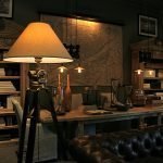 Librerías junto a la pared
