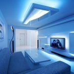 Sala de estar con un interior luminoso