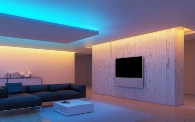 Tira de LED en el interior +50 fotos de ideas de iluminación