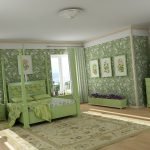 Muebles con el mismo diseño en el dormitorio.