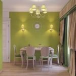 Muebles luminosos en el comedor.