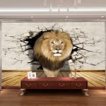 León en la pared