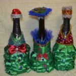 Champán en forma de árboles de navidad