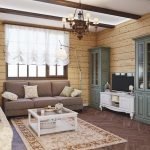 Sala de estar en una casa de campo