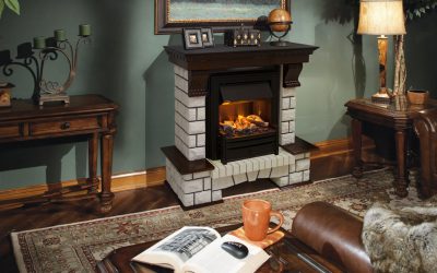 Chimenea decorativa en el apartamento