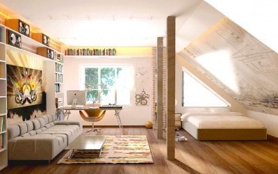 Habitación infantil en el ático +50 fotos interiores y ejemplos de diseño